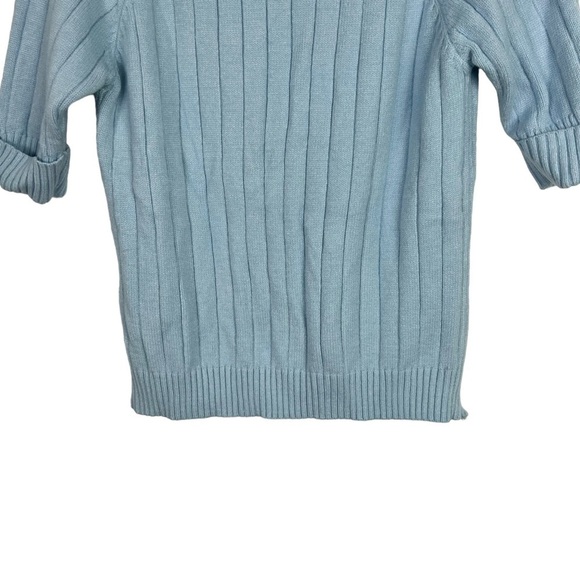 FX Blue Ribbed Turtleneck Sweater Approx XS - Picture 4 of 8
